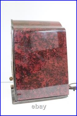 VINTAGE ANTIQUE 1930s ACRATONE FAUX METAL CABINET ORNATE FACADE OLD TUBE RADIO