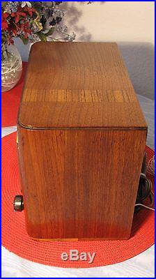 Vintage Antique Two Tone Wood 1938 Philco (5) Tube Am Radio Model 38-12 Works