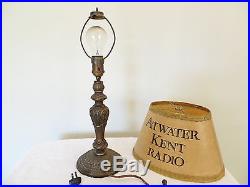 VINTAGE ATWATER KENT RADIO GOLD LACE & GILDED BRONZE ART DECO ADVERTISING LAMP