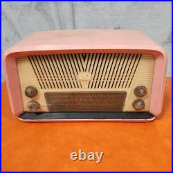 VINTAGE Astor Swan Dial VALVE TUBE MANTLE PINK RADIO 1960s AM WORKING