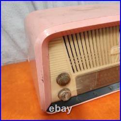VINTAGE Astor Swan Dial VALVE TUBE MANTLE PINK RADIO 1960s AM WORKING