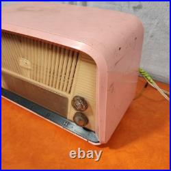 VINTAGE Astor Swan Dial VALVE TUBE MANTLE PINK RADIO 1960s AM WORKING