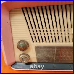VINTAGE Astor Swan Dial VALVE TUBE MANTLE PINK RADIO 1960s AM WORKING