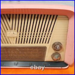 VINTAGE Astor Swan Dial VALVE TUBE MANTLE PINK RADIO 1960s AM WORKING
