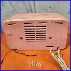 VINTAGE Astor Swan Dial VALVE TUBE MANTLE PINK RADIO 1960s AM WORKING