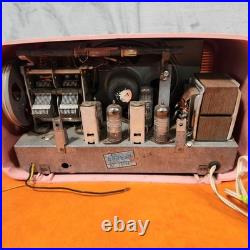 VINTAGE Astor Swan Dial VALVE TUBE MANTLE PINK RADIO 1960s AM WORKING