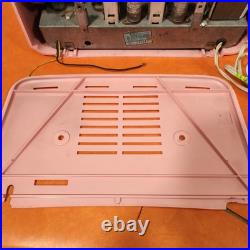 VINTAGE Astor Swan Dial VALVE TUBE MANTLE PINK RADIO 1960s AM WORKING