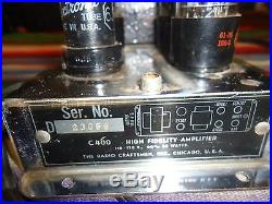 Vintage C400 High Fidelity Tube Audio Amplifier Radio Craftsman Inc. C-400