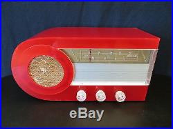 VINTAGE CYARTS MID CENTURY ATOMIC REVERSE BULLET ANTIQUE RED OLD ANTIQUE RADIO