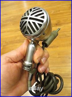 Vintage Excellent Astatic MID Century Old Bullet Chrome Harp Microphone + Cable
