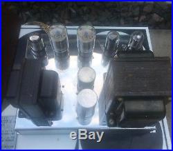 VINTAGE E. H. SCOTT 510 K CHROME RADIO AND TUBE AMPLIFIER 5881 withplate