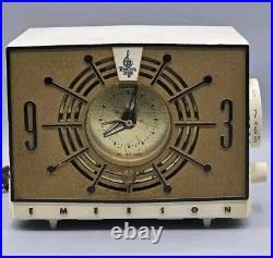 VINTAGE Emerson Telechron Clock Tube AM Radio, Model 700126