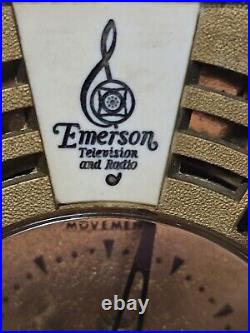 VINTAGE Emerson Telechron Clock Tube AM Radio, Model 700126