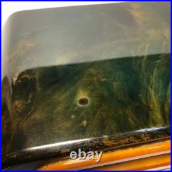 VINTAGE FADA 252 TEMPLE CATALIN TUBE RADIO GREEN SWIRL (Case Has Crack)