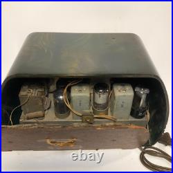 VINTAGE FADA 252 TEMPLE CATALIN TUBE RADIO GREEN SWIRL (Case Has Crack)