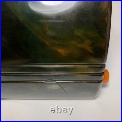 VINTAGE FADA 252 TEMPLE CATALIN TUBE RADIO GREEN SWIRL (Case Has Crack)