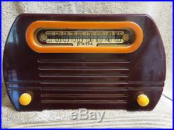 VINTAGE FADA MODEL 652 MAROON AND BUTTERSCOTCH CATALIN RADIO-NICE-WORKING