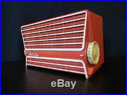 Vintage Jet Age Atomic Old Coral Color Arvin Antique MID Century Retro Radio