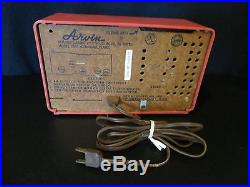 Vintage Jet Age Atomic Old Coral Color Arvin Antique MID Century Retro Radio