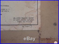 Vintage Knight 24 Watt Tube Amplifier Model 93 Sx 321 Allied Radio Corp