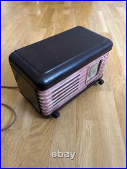 VINTAGE MOSKOVICH RARE TUBE RADIO 50's USSR BAKELITE ART DECO WORKING VINTAGE MOSKOVICH RARE TUBE RADIO 50's USSR BAKELITE ART DECO WORKING