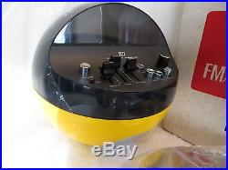 VINTAGE NEW IN BOX YELLOW & CHROME VIRGIN WELTRON PSYCHEDELIC SPACE AGE RADIO
