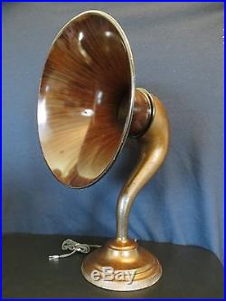 VINTAGE OLD 1920s ANTIQUE BEAUTIFUL WOOD GRAIN TYPE WORKING RADIO HORN SPEAKER