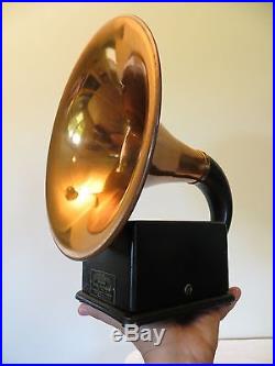 VINTAGE OLD 1920s ANTIQUE DICTOGRAPH NEAR MINT COPPER WORKING RADIO HORN SPEAKER
