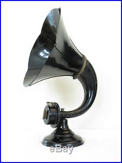 VINTAGE OLD 1920s BURNS CELLULOID RIBBED FLOWER PETALED RADIO HORN LOUD SPEAKER