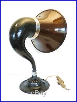 VINTAGE OLD 1920s NEAR MINT GOOSE NECK MAHOGANY WOOD BELL ANTIQUE RADIO SPEAKER