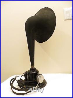 VINTAGE OLD 1920s SADLER ANTIQUE AMPLIFIED RADIO HEAD PHONES HORN SPEAKER
