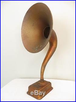 VINTAGE OLD 1920s WORKING MAGNAVOX GOLD LION DECAL ANTIQUE RADIO HORN SPEAKER
