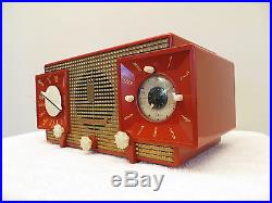 VINTAGE OLD 1950s ANTIQUE RARE COLOR AM-FM ZENITH MID CENTURY RETRO CLOCK RADIO