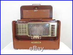 VINTAGE OLD 50s GEM MINT ZENITH MID CENTURY MULTIBAND ANTIQUE TRANSOCEANIC RADIO