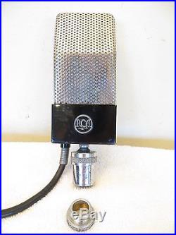 Vintage Old Rca Art Deco MID Century Antique Ribbon Microphone & Stand Adapter