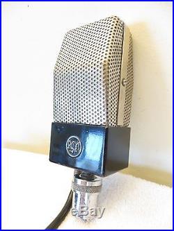 Vintage Old Rca Art Deco MID Century Antique Ribbon Microphone & Stand Adapter
