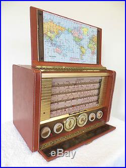 VINTAGE OLD STROMBERG CARLSON PROFESSIONAL RESTORED TRANSOCEANIC LEATHER RADIO