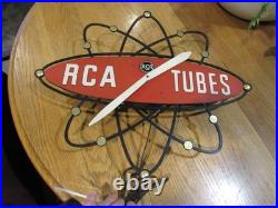 VINTAGE ORIGINAL 1950's RCA TUBES CLOCK ATOMIC CLOCK RUNS GREAT