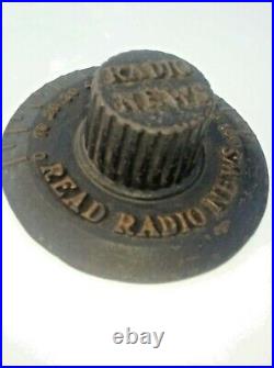 VINTAGE RADIO NEWS CAST IRON 1920's NEWS STAND PAPERWEIGHT LOOK
