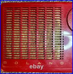 VINTAGE, RARE, Attic Find Roland 4PL 4P2-1 4P2-2 Portable Red Radio 1957