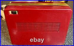 VINTAGE, RARE, Attic Find Roland 4PL 4P2-1 4P2-2 Portable Red Radio 1957