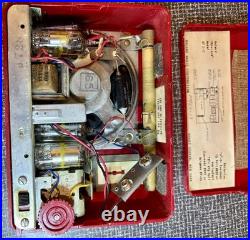 VINTAGE, RARE, Attic Find Roland 4PL 4P2-1 4P2-2 Portable Red Radio 1957