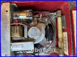VINTAGE, RARE, Attic Find Roland 4PL 4P2-1 4P2-2 Portable Red Radio 1957