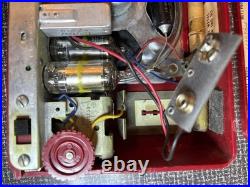 VINTAGE, RARE, Attic Find Roland 4PL 4P2-1 4P2-2 Portable Red Radio 1957