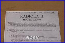 VINTAGE RCA RADIOLA II MODEL AR-800 RADIO VG CONDX with COVER & TUBES