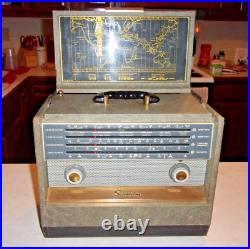 VINTAGE SEARS SILVERTONE MODEL 8224 FOUR BAND SHORTWAVE RADIO c 1955 / 1956