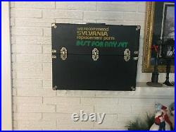 VINTAGE SYLVANIA TECHNICIAN Advertising TOOL BOX Tube Parts Radio TV CASE