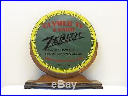 Vintage Zenith Radio Television Antique MID Century Old Glass Advertising Sign