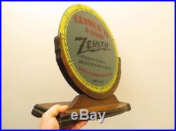 Vintage Zenith Radio Television Antique MID Century Old Glass Advertising Sign