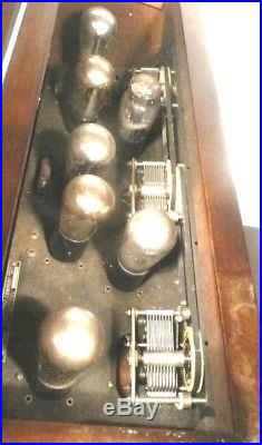 VIntage DAYFAN 7 BATTERY RADIO GOOD TUNING / 7 tubes / WALNUT TOP / pigtail